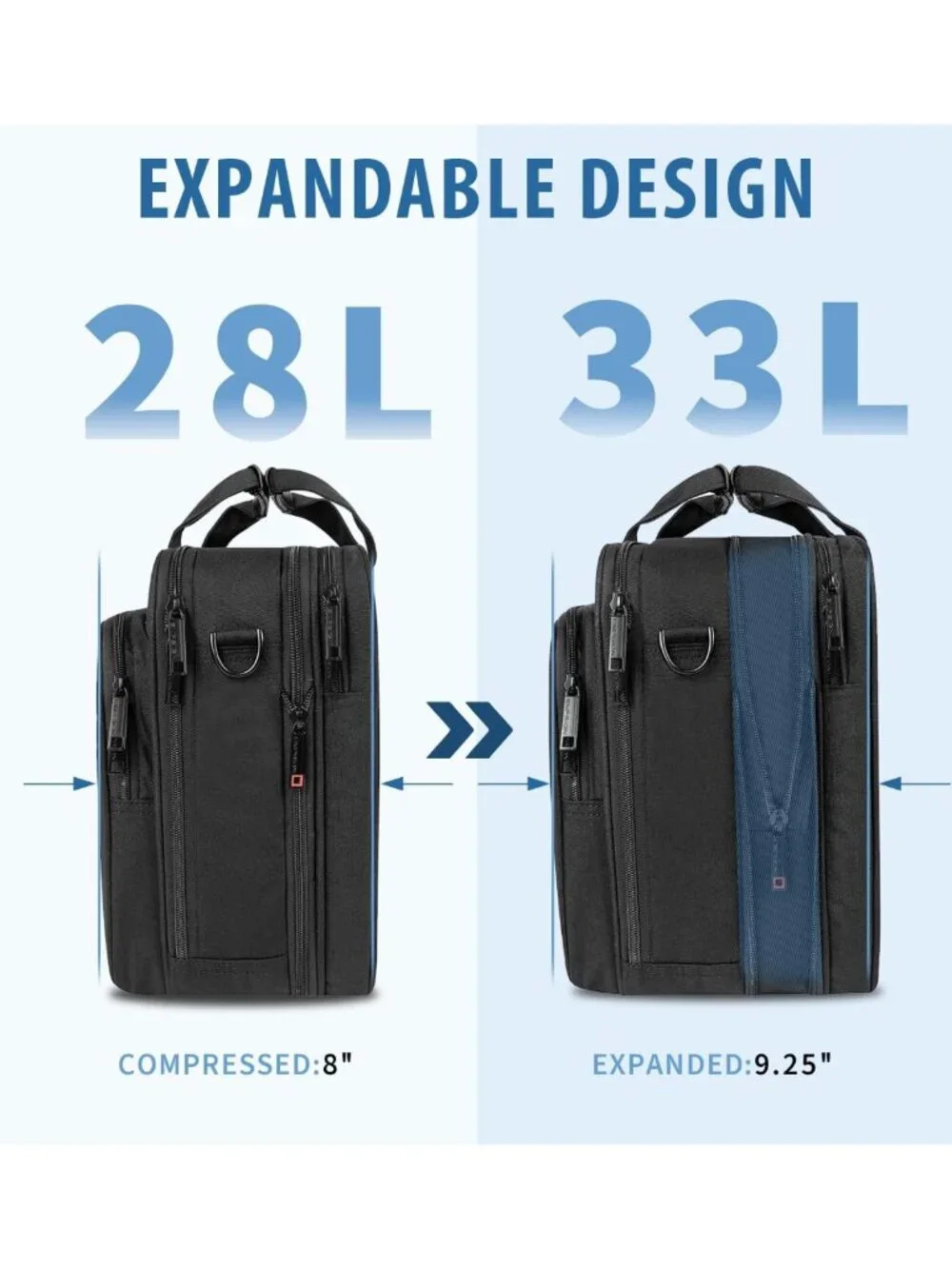Expandable Water-Resistant Laptop Bag for 17.3” Devices - Stylish Messenger